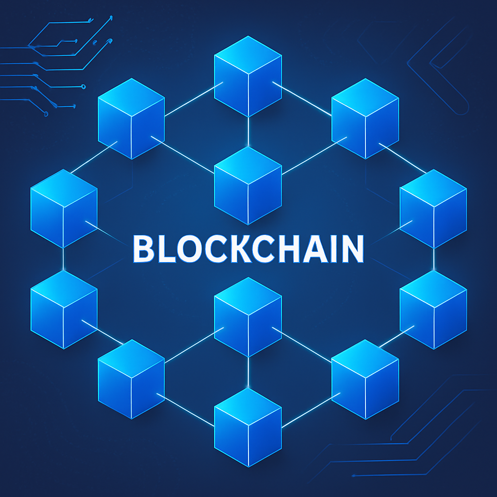 Abstract blockchain network graphic